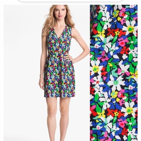 Kate Spade New York Mira Full Bloom V Neck Floral Sleeveless Mini Sheath Dress - Picture 9 of 9